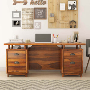 Nismaaya Acco Solid Wood Large Home Office Modern Executive Desk