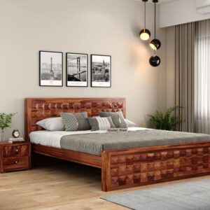 Morse Bed Without Storage (Queen Size, Honey Finish)